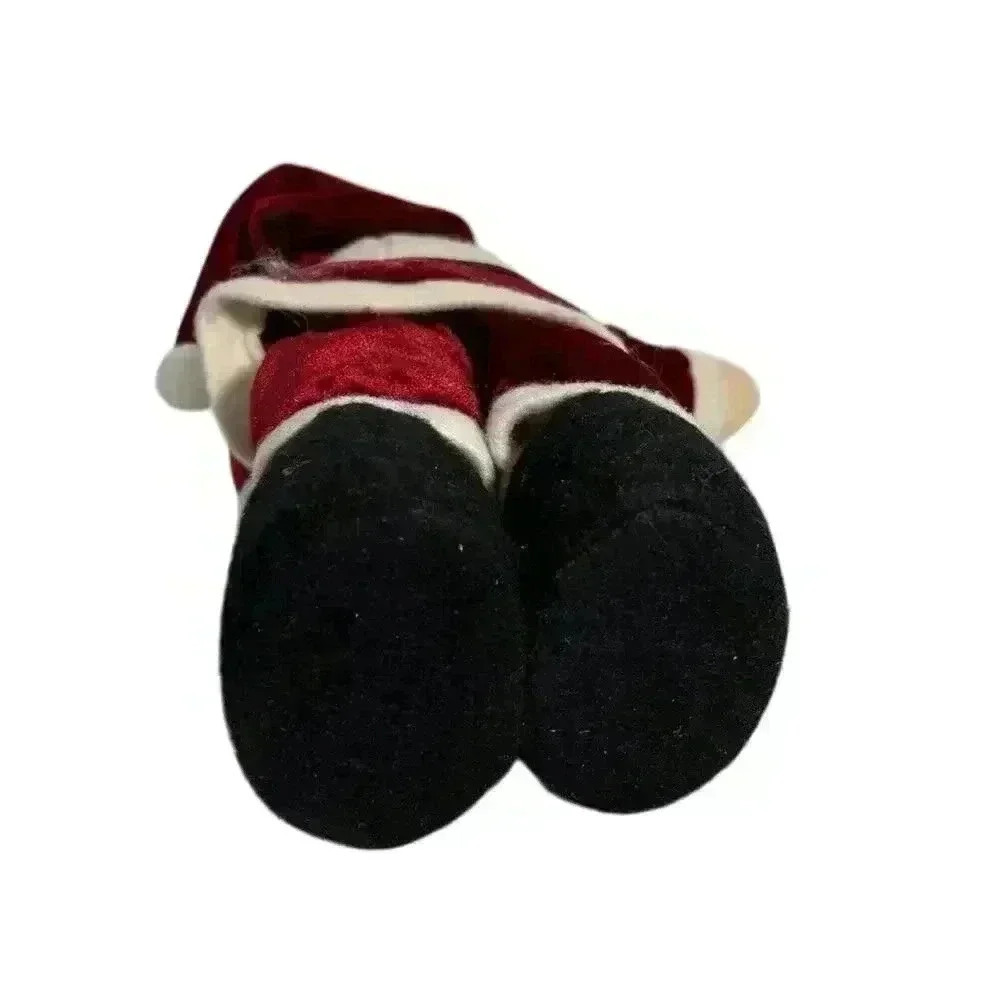 Vintage Stand Up Plush Santa Claus Weighted Feet - Picture 7 of 12